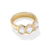 KENDRA SCOTT- Daphne Band Ring in Gold Dichroic Glass