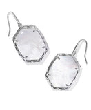 KENDRA SCOTT- Daphne Rhodium Drop Earrings in Ivory Mother of pearl