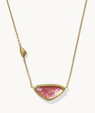 KENDRA SCOTT- Margot Short Pendant Necklace in Variegated Pink Coral Iridescent Abalone