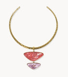 KENDRA SCOTT- Margot Statement Vintage Gold Necklace in Pink Mix