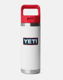 YETI- 18oz C Straw Bottle in White/Rescue Red/Badge