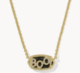 KENDRA SCOTT- Elisa Boo Gold Pendant Necklace in Black Granite