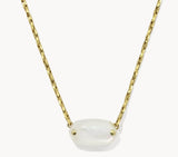 KENDRA SCOTT- Elisa Riveted Gold Pendant Necklace in Ivory Mother of Pearl