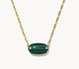 KENDRA SCOTT- Elisa Riveted Gold Pendant Necklace in Green Malachite