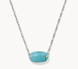 KENDRA SCOTT- Elisa Riveted Rhodium Pendant Necklace in Variegated Turquoise