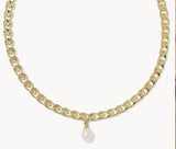 KENDRA SCOTT- Oakland Gold Pearl Chain Necklace