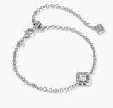 KENDRA SCOTT- Mallory Rhodium Crystal Delicate Bracelet in White CZ