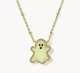 KENDRA SCOTT- Ghost Short Pendant Gold Necklace in White Glow in the Dark