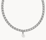 KENDRA SCOTT- Oakland Rhodium Pearl Chain Necklace