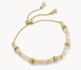 KENDRA SCOTT- Bree Beaded Delicate Chain Bracelet in Ivory Mother of Pearl