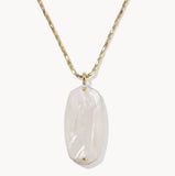KENDRA SCOTT- Danielle Gold Long Pendant Necklace in Ivory Mother of Pearl