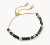KENDRA SCOTT- Bree Gold Beaded Delicate Chain Bracelet in Green Malachite