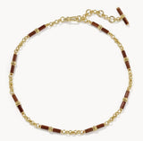 KENDRA SCOTT- Bree Gold Beaded Link Chain Necklace in Orange Goldstone
