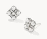 KENDRA SCOTT- Dira Pearl Rhodium Stud Earrings