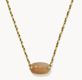 KENDRA SCOTT- Elisa Riveted Pendant Necklace in Variegated Orange Banded Agate