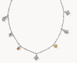 KENDRA SCOTT- Autumn Rhodium Charm Necklace in Multi Mix