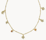 KENDRA SCOTT- Autumn Gold Charm Necklace in Multi Mix
