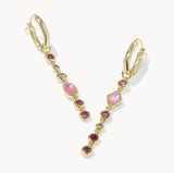 KENDRA SCOTT- Mini Elisa Gold Abbie Huggie Earrings in Pink Mix