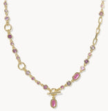 KENDRA SCOTT- Mini Gold Elisa Abbie Strand Necklace in Pink Mix