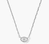 KENDRA SCOTT- Mini Rhodium Luxe Pendant Necklace in White CZ