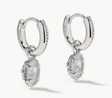 KENDRA SCOTT- Mini Rhodium Ellie Huggie Earrings in White CZ