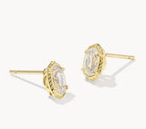 KENDRA SCOTT- Mini Gold Ellie Luxe Stud Earrings in White CZ