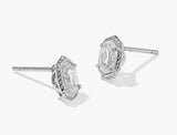 KENDRA SCOTT- Mini Rhodium Ellie Luxe Stud Earrings in White CZ