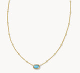 KENDRA SCOTT- Mini Elisa Gold Satellite Short Pendant Necklace in Turquoise