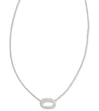 KENDRA SCOTT- Elisa Ridge Open Frame Pendant Necklace in Rhodium Metal