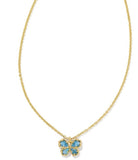 KENDRA SCOTT- Mae Gold Butterfly Pendant Necklace in Indigo Watercolor Illusion