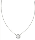 KENDRA SCOTT- Volleyball Rhodium Short Pendant Necklace in White Mother of Pearl