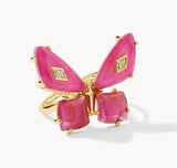 KENDRA SCOTT- Bianca Butterfly Cocktail Ring in Gold Pink Mix
