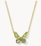 KENDRA SCOTT- Bianca Butterfly Pendant Necklace in Gold Green Mix