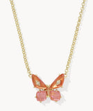 KENDRA SCOTT- Bianca Butterfly Pendant Necklace in Gold Orange Mix