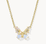 KENDRA SCOTT- Bianca Butterfly Pendant Necklace in Gold Iridescent White Mix