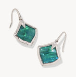 KENDRA SCOTT- Joelle Drop Earring in Rhodium Bright Aqua Illusion