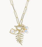 KENDRA SCOTT- Bianca Butterfly Charm Necklace in Gold Iridescent White Mix