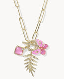 KENDRA SCOTT- Bianca Butterfly Charm Necklace in Gold Pink Mix