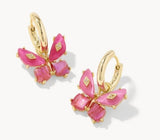KENDRA SCOTT- Bianca Butterfly Huggie Earring in Gold Pink Mix