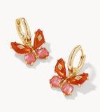 KENDRA SCOTT- Bianca Butterfly Huggie Earring in Gold Orange Mix