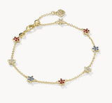 KENDRA SCOTT- Sierra Star Delicate Bracelet in Gold Red White Blue Mix