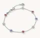 KENDRA SCOTT- Sierra Star Delicate Bracelet in Rhodium Red White Blue Mix