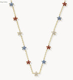KENDRA SCOTT- Sierra Star Necklace in Gold Red White Blue Mix