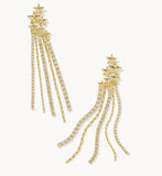 KENDRA SCOTT- Cassidy Statement Earring in Gold Metal White CZ