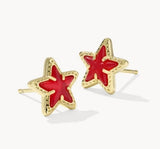 KENDRA SCOTT- Cassidy Stud Earring in Gold Red Illusion