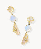 KENDRA SCOTT- Bianca Linear Earring in Gold Iridescent White Mix