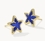 KENDRA SCOTT- Cassidy Gold Stud Earrings in Cobalt Illusion