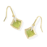 KENDRA SCOTT- Joelle Small Drop Earring in Gold Chartreuse Green Mother of Pearl