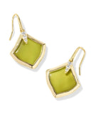 KENDRA SCOTT- Joelle Drop Earrings in Gold Chartreuse Green Mother of Pearl