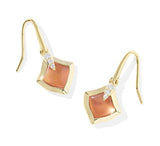 KENDRA SCOTT- Joelle Small Drop Earring in Gold Papaya Mother of Pearl